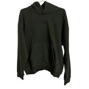 Cloud Nine Forest Green Oversized Fleece Hoodie Tonal Logo Streetwear Mens M